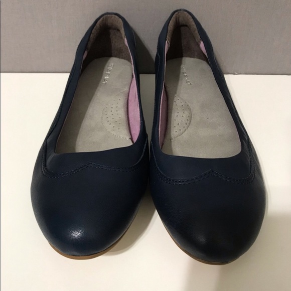 Ariat Navy Blue Audrey Leather Ballet Flat - Picture 2 of 6